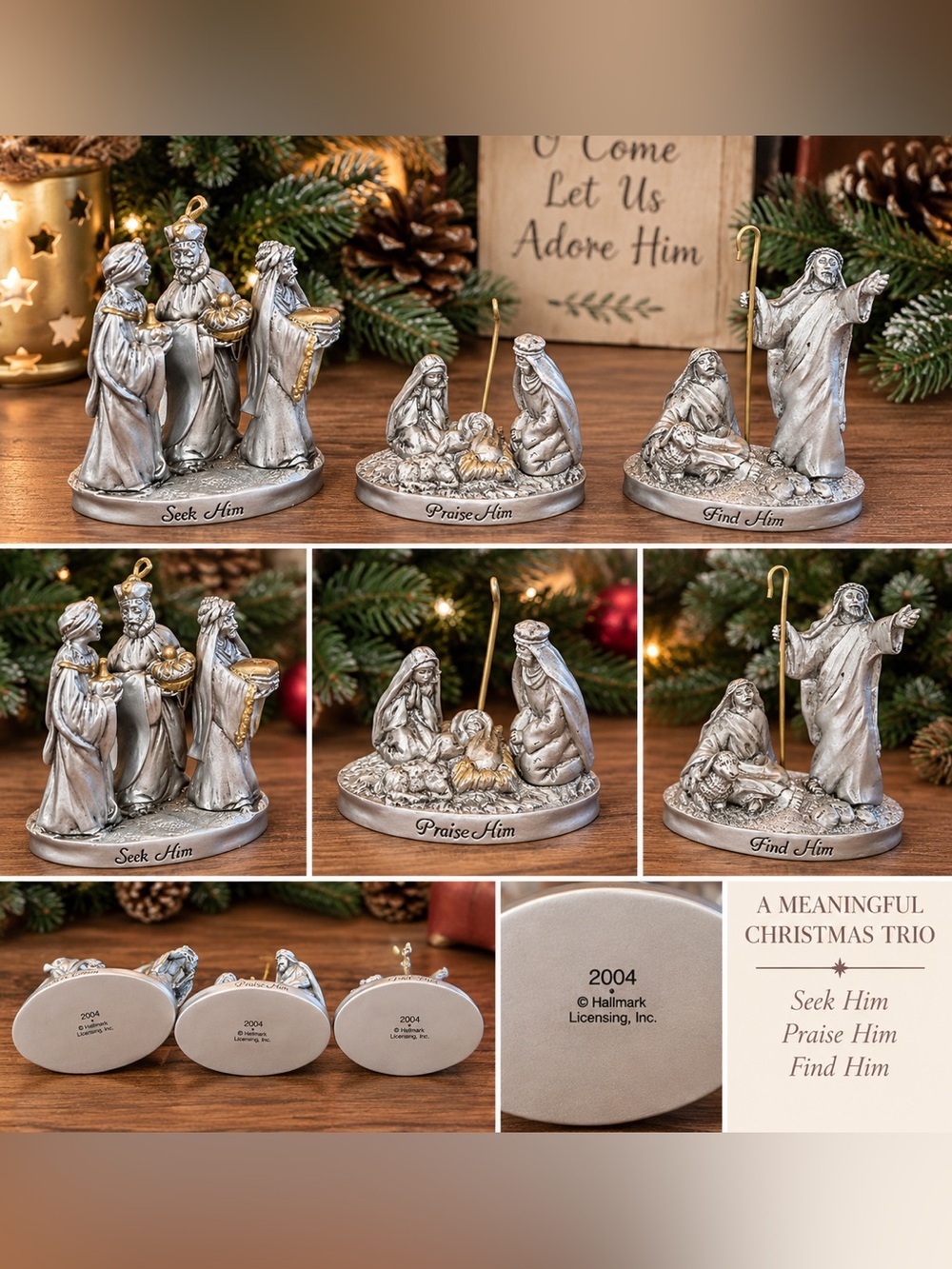 2004 Hallmark That Holy Night Nativity Set Seek Praise Find Him ornament